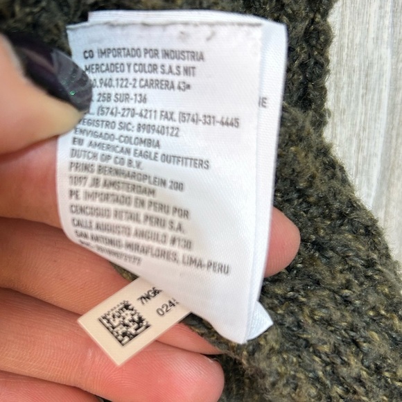 American Eagle Outfitters Green Waffle Knit Oversized Cardigan XXS - Picture 9 of 11